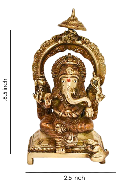 Ganpati on Singhasan Panchdhatu.net