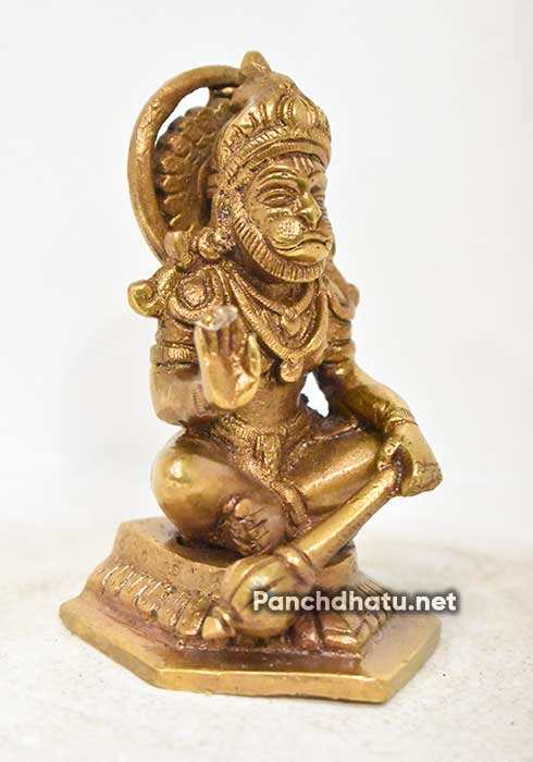Hanuman Sitting Center Panchdhatu Murti