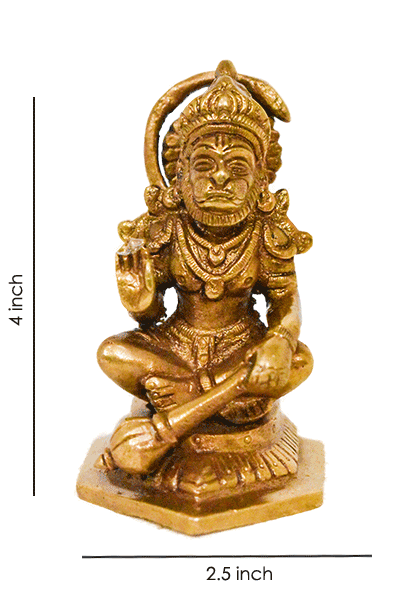 Hanuman Sitting Inch Panchdhatu Murti Hanuman Sitting Inch Panchdhatu Murti