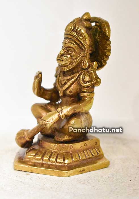 Hanuman Sitting Left Panchdhatu Murti