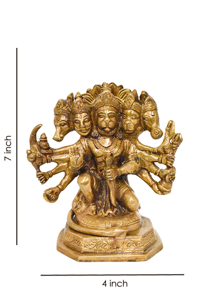 Panchmukhi Hanuman Siting Inch Panchdhatu Murti Panchmukhi Hanuman Siting Inch Panchdhatu Murti
